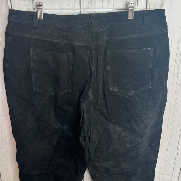 Metro Style 100% Black Suede Leather Pants High Rise Size 18 - Picture 4 of 7